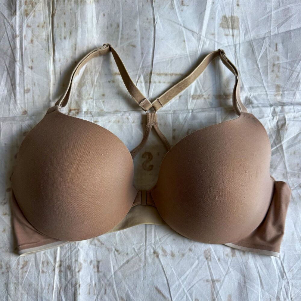 Warner's No Side racer back Effects 36C Beige Solid Underwire Padded T-Shirt Bra